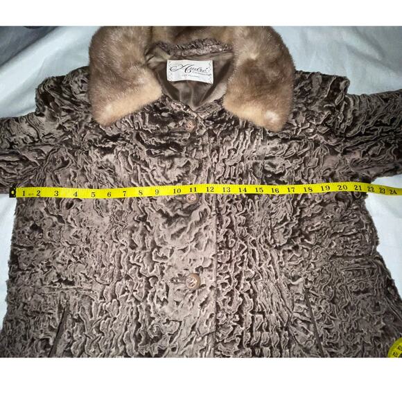 Genuine Andre Exclusive Furs Persian Lamb Coat w/ Blond Mink Collar - Size M/L - Picture 15 of 15